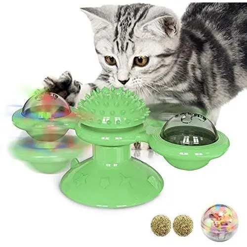 WLHOPE Cat Windmill Toy Windmill Catnip Toys Cat Turntable Interactive Funny Kitten Windmill Ball with Indoor Cats Massage Scratching Tickle Function WLHOPE Cat Windmill Toy Windmill Catnip Toys Cat Turntable Interactive Funny Kitten Windmill Ball with Indoor Cats Massage Scratching Tickle Function