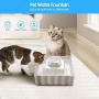 VinDox Ceramic Cat Fountain, 2.1L Pet Drinking Fountain for Cat and Dog, Cat Fountain Porcelain, Cat Water Dispenser with 3 Activated Carbon Filter and Sponge Foam Pre-Filter (White)