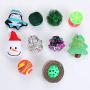 ocijf179 Pet Toy 10Pcs Cat Toy Christmas Pattern Ring Paper Ball Bell Kitten Toy Pet Supplies - 10 Pcs