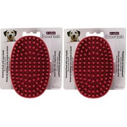 Le Salon Essentials 2 Pack of Rubber Grooming Brushes with Loop Handle