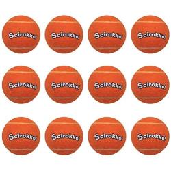 SCIROKKO 12 Pack Dog Squeaky Tennis Balls - Attractive Orange Pet Dog Chew Toys Set for Playing Fetching Training, 2.5 inches