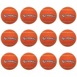 SCIROKKO 12 Pack Dog Squeaky Tennis Balls - Attractive Orange Pet Dog Chew Toys Set for Playing Fetching Training, 2.5 inches