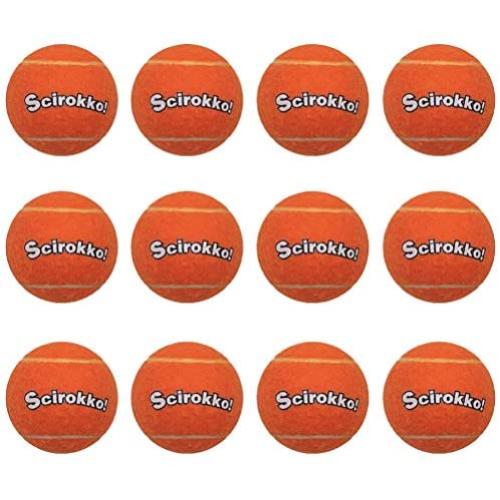 SCIROKKO 12 Pack Dog Squeaky Tennis Balls - Attractive Orange Pet Dog Chew Toys Set for Playing Fetching Training, 2.5 inches