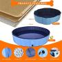 TantivyBo Hard Plastic Dog Kiddie Pool - 100% PVC Slip-Resistant 32/ 47/ 63 Foldable Outdoor Small Pools with Bath Brush for Dogs Cats and Kids