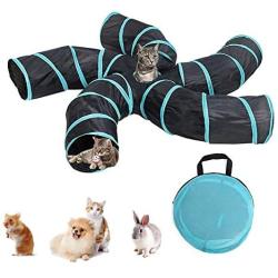 Lorchwise Cat Tunnel Toy 5 Way, Indoor Collapsible Pet Play Tunnel Tube with Storage Bag, Foldable S-Type Cat Tent Drill Hole Toy for Cat/Dog/Puppy/Kitten/Rabbit(145cm)