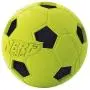 Nerf Dog Soccer Ball Dog Toy with Interactive Crunch, Lightweight, Durable and Water Resistant, 3 Inches, For Small/Medium/Large Breeds, Two Pack, Blue and Green