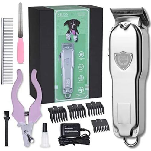 XKISS Professional Electric Dog Clippers, Detachable Blade, Low Noise, Electric Cordless Pet Cat and Dog Clippers