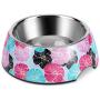 Flexzion Stainless Steel Dog Bowl Cat Dish - Anti-Slip Slip Resistant Rubber Base Pet Feeder, Dishwasher Safe & Rust Resistant with Removable Food Water Holder 24 Fl Oz