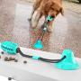 WeTest Interactive Dog Ropes Toy Molar Chew Toy, Self-Playing Rubber Ball Toy with Suction Cup for Pet Teeth Cleaning, Blue (LJ-JSL-110101)