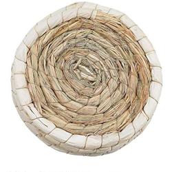 LWINGFLYER Bowl-Shaped Cat Scratch Board Pad Straw Pet Nest Bed Cat Toy Supplies Hand-Woven Rattan Grass Bed