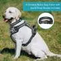 WINSEE Dog Harness No Pull, Pet Harnesses with Dog Collar, Adjustable Reflective Oxford Outdoor Vest, Front/Back Leash Clips for Small, Medium, Large, Extra Large Dogs, Easy Control Handle for Walking