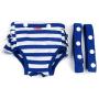 Alfie Pet - Charlotte Diaper Dog Sanitary Pantie with Suspender for Girl Dogs - Color: Blue, Size: Small