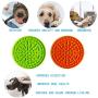 Tysons Pet Treats 2pcs Dog Lick Mat, Bath & Grooming Slow Feeders, Distraction Device, Powerful Suction Cups on The Back, Training-Just Add Peanut Butter (Green & Orange)