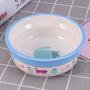 POPETPOP Ceramic Dog Bowl Puppy Dish Bowl Cat Food Water Feeder Bowl Blue