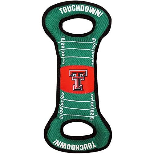 Pets First NCAA Football Field Dog Toy with Squeaker. - Texas TECH RED Raiders - for Tug, Toss, and Fetch. - Tough & Durable PET Toy