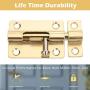 Door Security Slide Latch Lock Thickened Stainless Steel Barrel Bolt, Heavy Duty Sliding Latch Lock for Door Gate Window, Set of 4