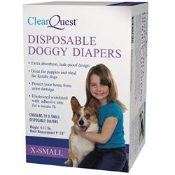 ClearQuest Disposable Doggy Diapers, Super Absorbent Leak-Proof Pet Diapers