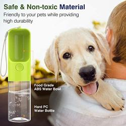 Pawaboo Pet Outdoor Water Bottle, Leakproof Food Grade ABS Dog Water Feeding Bottle with Bowl Dispenser Drinking Feeder, Portable Puppy Drinking Bottle for Outdoor Walking Travel, 15.2oz/450ml