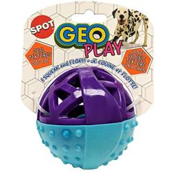SPOT Geo Play Dual Texture Dog Toy Ball, Assorted