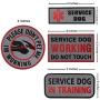 Service Dog Patches,Dont PET ME Im Working,Working Do Not Touch,Service Dog in Training,Reflective Dog Patches for Dog Vest Harnesses,Collars,Leashes,Backpack -(Bundle 4 Pieces)