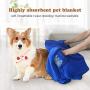 Petscol Pet Drying Towel Dog Blanket Microfibre Dog Bathrobe Puppy Cat Absorbent Quick Drying Towel Super Soft Bath Towel Machine Washable for Small, Medium, Large for Dog Cat