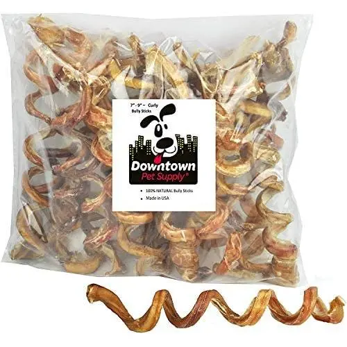 Downtown Pet Supply 10'' Thick Curly Bully Sticks for Dogs Made in USA - Odorless Dog Dental Chews Treats Bully Sticks (20 Pack) Downtown Pet Supply 10'' Thick Curly Bully Sticks for Dogs Made in USA - Odorless Dog Dental Chews Treats Bully Sticks (20 Pack)