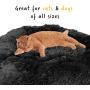 Downtown Pet Supply Premium Donut Dog Bed, Cozy Poof Style Giant Pet Bed Great for Cats & Dogs - Orthopedic, Washable, Durable Dog Bed (Black, XX-Large)