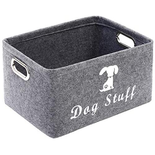 Geyecete Dog Apparel & Accessories/Dog Toys/Pet Supplies Storage Basket/Bin with Handles, Collapsible & Convenient Storage Solution for Office, Bedroom, Closet, Toys, Laundry