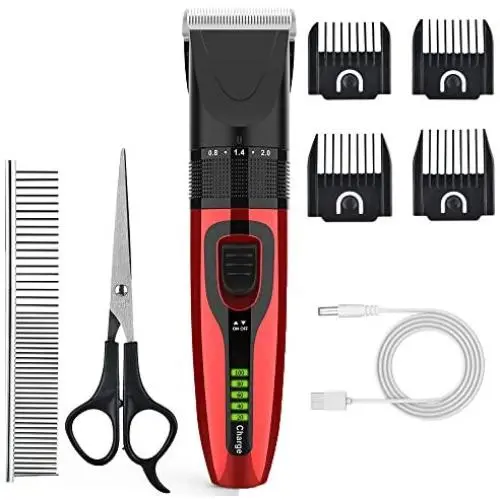 Haresle Dog Clippers Low Noise Pet Clippers Rechargeable Dog Trimmer Cordless Pet Grooming Tool Professional Dog Hair Trimmer with Comb Guides Scissors Nail Kits for Dogs Cats & Others Haresle Dog Clippers Low Noise Pet Clippers Rechargeable Dog Trimmer Cordless Pet Grooming Tool Professional Dog Hair Trimmer with Comb Guides Scissors Nail Kits for Dogs Cats & Others
