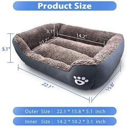 Handyone Medium Dog Bed & cat Bed, Calming Dog Bed with Machine Washable, Warming Durable Dog beds for Small Medium Dogs-Grey