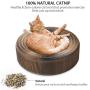 eecoo Cat Cardboard Scratcher,Round Cardboard Cat Bed Collapsible Cat Cardboard Lounge Bed with Toy Bell Ball and Catnip 3-in-1 Functional Corrugated