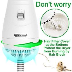 LIVEKEY Pet Hair Dryer, 2 in 1 Pet Grooming Hair Dryer with Slicker Brush, Home Dog Hair Dryer with Adjustable 2 Temperatures Settings, for Small and Medium Dogs and Cats