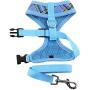 Bolbove Pet Adjustable Classic Plaid Mesh Harness and Leash Set for Cats & Dogs