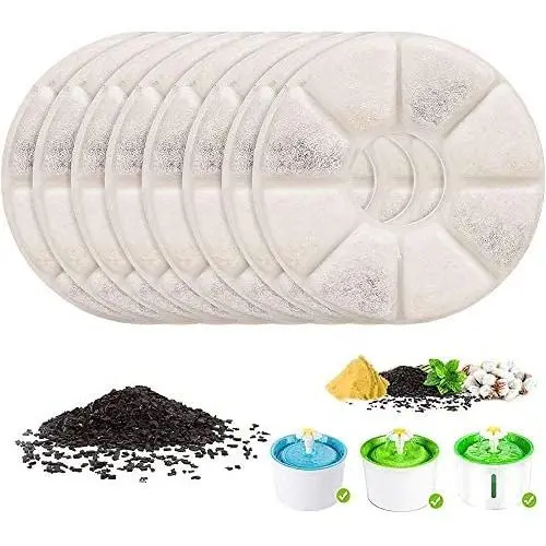 JASOUP 8PCS Pet Water Fountain Filter, Cat Fountain Filter Replacement for 84oz/2.4L Automatic Pet Fountain Cat Water Fountain Triple Filtration System, Keep Water Fresh JASOUP 8PCS Pet Water Fountain Filter, Cat Fountain Filter Replacement for 84oz/2.4L Automatic Pet Fountain Cat Water Fountain Triple Filtration System, Keep Water Fresh