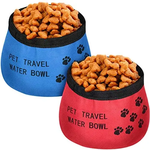 2 Pieces Collapsible Dog Bowls Cat Bowls Cloth Folding Travel Pet Bowl Container for Dog Food and Water, Portable Pet Hiking Accessories for Medium and Large Dogs Cats 2 Pieces Collapsible Dog Bowls Cat Bowls Cloth Folding Travel Pet Bowl Container for Dog Food and Water, Portable Pet Hiking Accessories for Medium and Large Dogs Cats