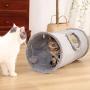 Primst Collapsible Cat Tunnel,Durable Suede Pet Toys Play Tunnel with Ball and Hole,for Cats,Rabbits,Kittens,Puppy and Small Pets