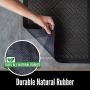 Gorilla Grip Rubber Doormat and Pet Grooming Brush, Doormat is Size 29x17 in Gray Stone Paws Pattern, Brush Reduces Shedding, 2 Item Bundle
