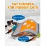 17 Pcs Cat Toys Kitten Toys Assortments, Cat Crinkle Play Mat, Cat Teaser Wand Interactive Toys Cat Springs, Cat Catnip Sticks, Cat Toothbrush, Crinkle Balls for Cat, Puppy, Kitty, Kitten