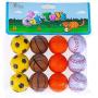 Chiwava 12 Pack 1.6 Inch Soft Rubber Foam Cat Toy Ball Sponge Sport Balls Kitten Interactive Toy Assorted Color