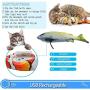 COVS 3 Pack Electric Moving Fish Catnip Cat Toy, Realistic Plush Simulation Flopping Fish Wiggle Funny Interactive Kitten Toys Kicker Pillow Chew Bite Supplies for Indoor Pets, Kitty Exercise