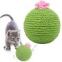Cat Toy Sisal Cactus Ball Scratching Bell Ball Eco-Friendly Natural Pets Toy Interactive Toy Bite and Wear Durable Resistant