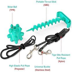 Filtries Dog Stake Tie Out Cable, Outdoor Pet Anchor Rope Leash Toy, Sturdy Training Tether for Backyard Small Medium Large Dogs