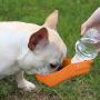 Flexzion Dog Water Bottle with Foldable Bowl Holder Drink Cup Tray Stand Attachment for Walking, Travel Drinking Dispenser Hanging Buckle Accessory for Pets, Dogs, Cats, Small Animals