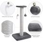 pedy 30'' Tall Cat Scratching Post, Natural Sisal Cat Scratcher, Cat Scratch Tower with Two Interactive Bell Toys (Cat Scratching Post)