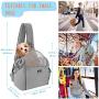SlowTon Pet Dog Sling Carrier, Comfortable Firm Bottom Sling for Small Dogs Cats Hand Free Breathable Papoose Travel Bag Tote Adjustable Padded Shoulder Strap Storage Pockets Safety Belt Washable