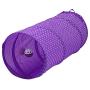 Studyset Foldable Cat Channel Cat Kitten Bite Toy Cat Tunnel Wave Dot Polyester Roll Hanging Ball Pet Toy Purple 50cm