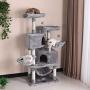 BEWISHOME Multi-Level Cat Tree Condo with Sisal Scratching Posts, Perches, Houses, Hammock and Baskets, Cat Tower Furniture Kitty Activity Center Kitten Play House MMJ05