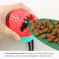 CHZHENG Dog Chew Toys, Non-Toxic Dog Treat Ball Teeth Cleaning Chew Toy Bite Resistant with Rope Dog Toothbrush for Small Medium Dog,Blue