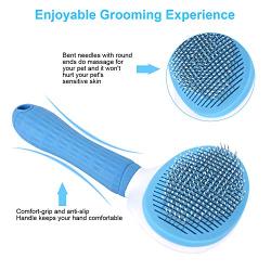 Depets Self Cleaning Slicker Brush, Pet Grooming Shedding Brush for Dogs and Cats - Easy to Remove Loose Undercoat, Pet Massaging Tool Suitable for Pets with Long or Short Hair