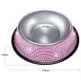 SAVORI Bling Dog Bowls Pink, 640ML Handmade Bling Rhinestones Stainless Steel Pet Bowls Double Food Water Feeder for Puppy Cats Dogs - Set of 2 SAVORI Bling Dog Bowls Pink, 640ML Handmade Bling Rhinestones Stainless Steel Pet Bowls Double Food Water Feeder for Puppy Cats Dogs - Set of 2